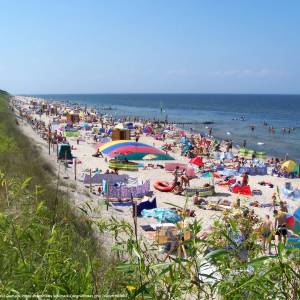 Piaszczysta plaża w Dziwnówku