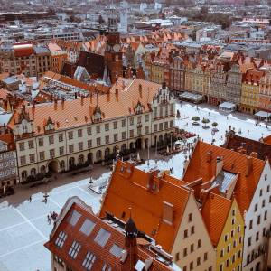 Widok na historyczne centrum Wrocławia