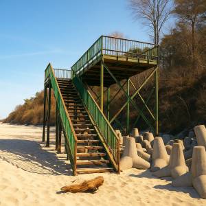 Platforma widokowa na plaży w Łukęcinie