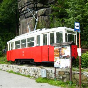 Zabytkowy tramwaj w Podgórzynie