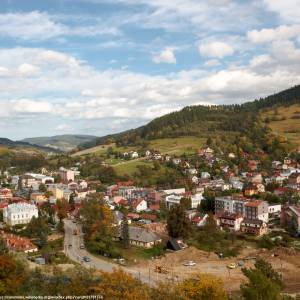 Widok na zespół urbanistyczny miejscowości Muszyna