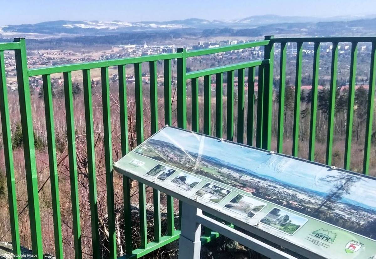 Wzgórze Gapy (Progi, Sośnik, Czyżynki) koło Jeleniej Góry - mapa, czas wejścia i parking - punkt widokowy sosnik 1