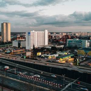 Nocleg przy S1 w Sosnowcu. Jak zaplanować przystanek w podróży? - katowice srodmiescie z lotu ptaka