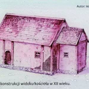 Grodzisko Lubin - grodzisko lubin proba rekonstrukcji kosciola z xii xiii wieku