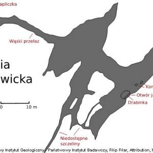 Jaskinia Raptawicka - plan jaskini raptawickiej