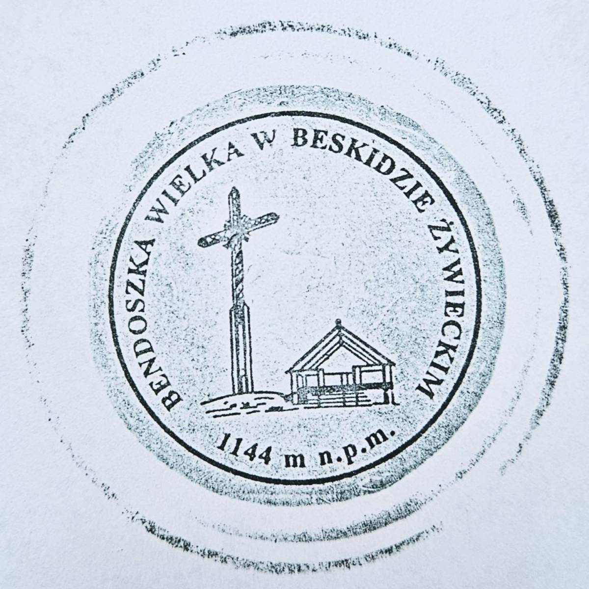 Pieczątka pamiątkowa z Krzyżem Jubileuszowym na Bendoszce Wielkiej