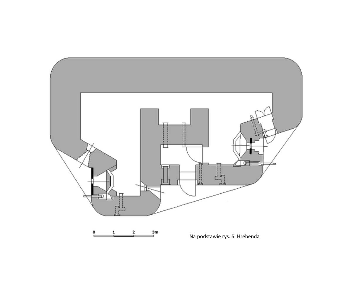 Fot. Schemat schronu bojowego (nr 3) pododcinka 