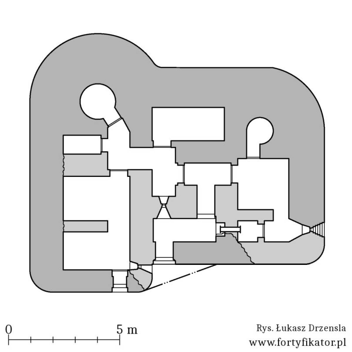 Fot. Schemat schronu bojowego (nr 5) pododcinka 