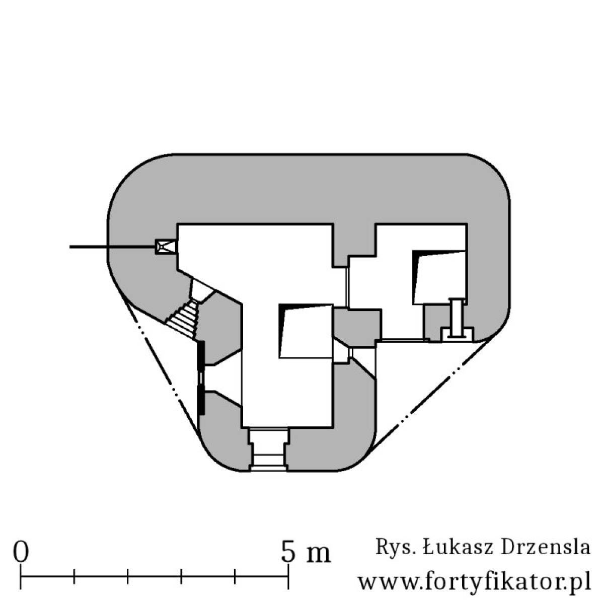 Fot. Schemat schronu bojowego (nr 6) pododcinka 