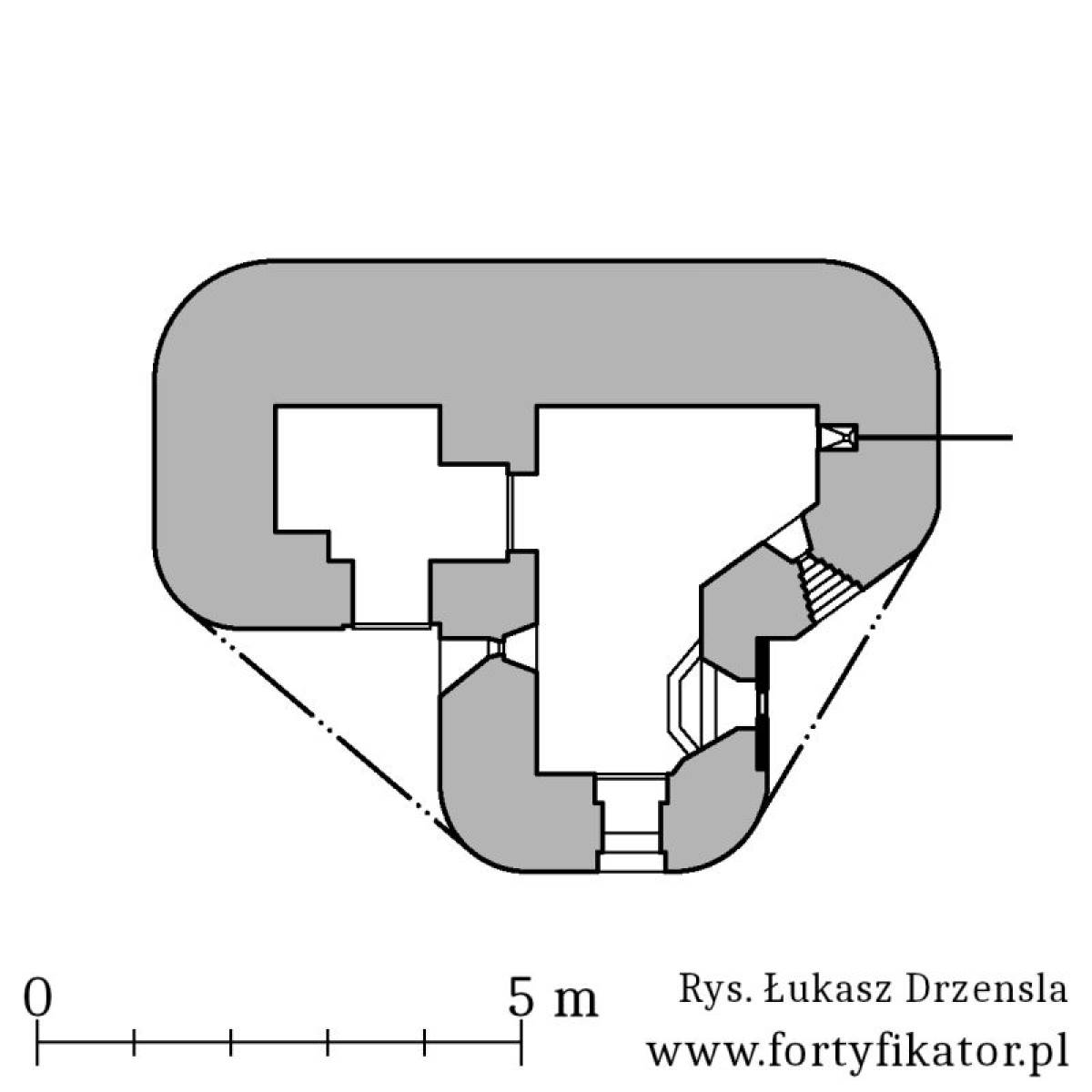 Fot. Schemat schronu bojowego (nr 7) pododcinka 