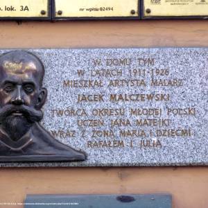 Tablica upamiętniająca Jacka Malczewskiego w Krakowie - krakow ul krupnicza 8 4