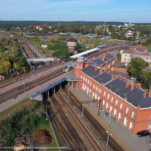Stacja kolejowa w Kostrzynie nad Odrą - kostrzyn nad odra dworzec kolejowy dron 1