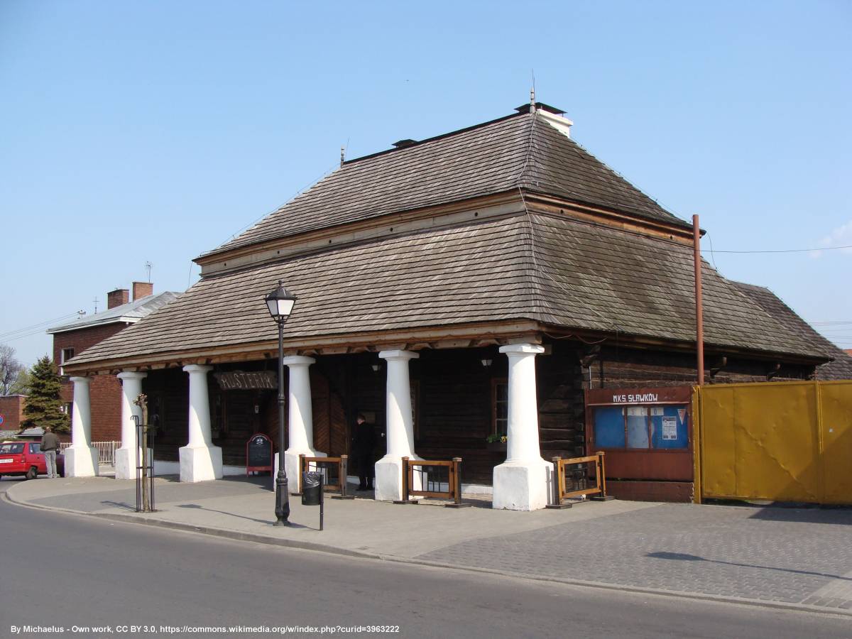 Drewniana karczma (austeria) w Sławkowie - drewniana karczma w slawkowie