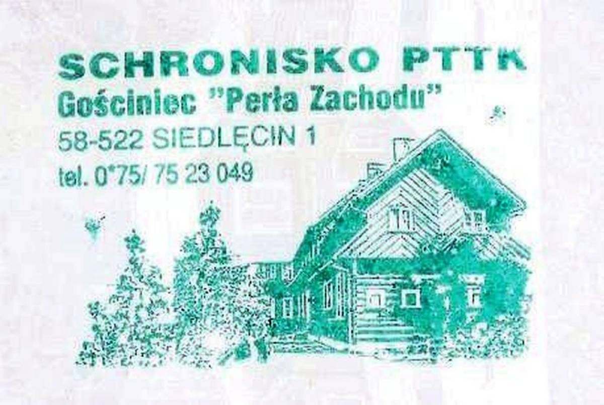 Pieczątka pamiątkowa z Gościńca Perła Zachodu