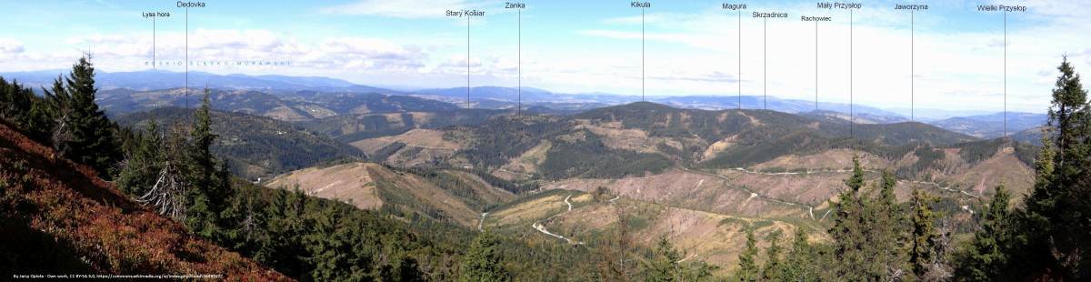 Panorama z Wielkiej Raczy na zachód
