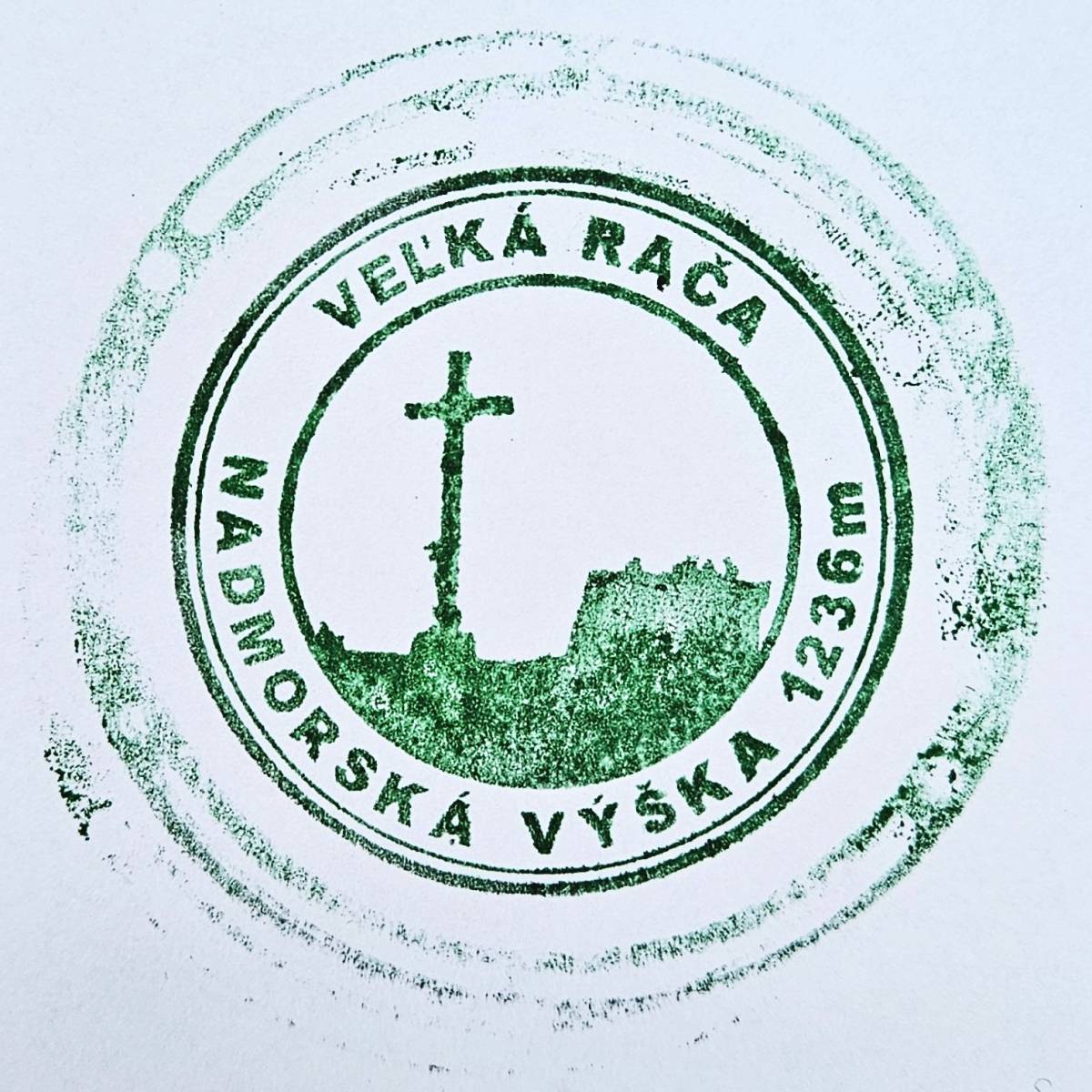 Pieczątka turystyczna w wersji słowackiej z Wielkiej Raczy