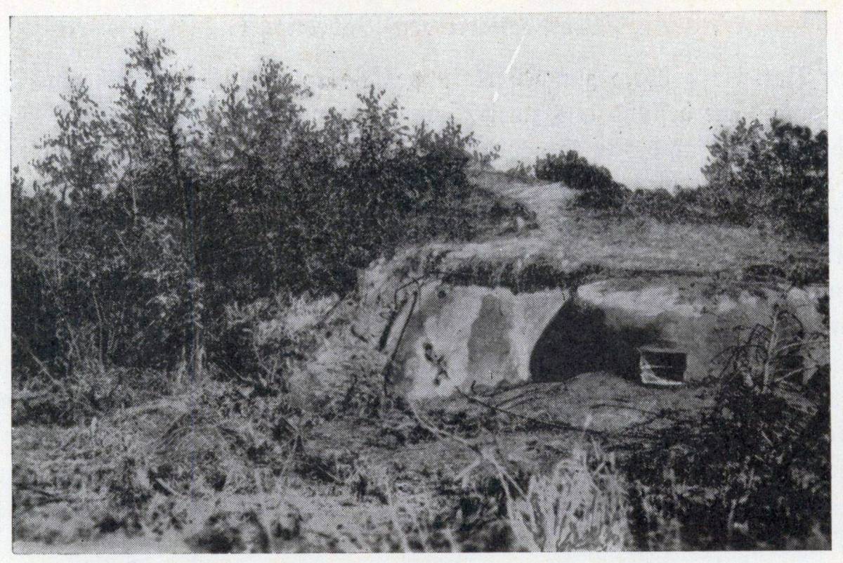 Widok tradytora punktu oporu Dąbrówka prawdopodobnie z 1939 r. (źródło: Denkschrift über die polnische Landbefestigung, Berlin 1941,s. 117).
