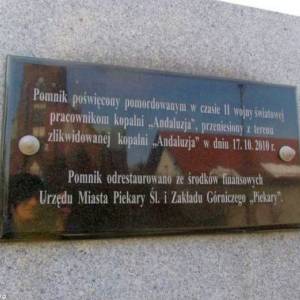 Pomnik ku czci pracowników kopalni "Andaluzja" w Piekarach Śląskich - pomnik ku czci pracownikow kopalni andaluzja w piekarach slaskich 4