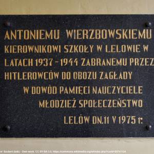 Tablica ku czci Antoniego Wierzbowskiego w Lelowie - tablica ku czci antoniego wierzbowskiego w lelowie