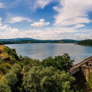 Jezioro Dobczyckie - widok na jezioro dobczyckie z zamku