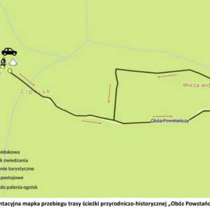 Wieża widokowa "Obóz Powstańczy" - sciezka przyrodniczo historyczna oboz powstanczy mapa
