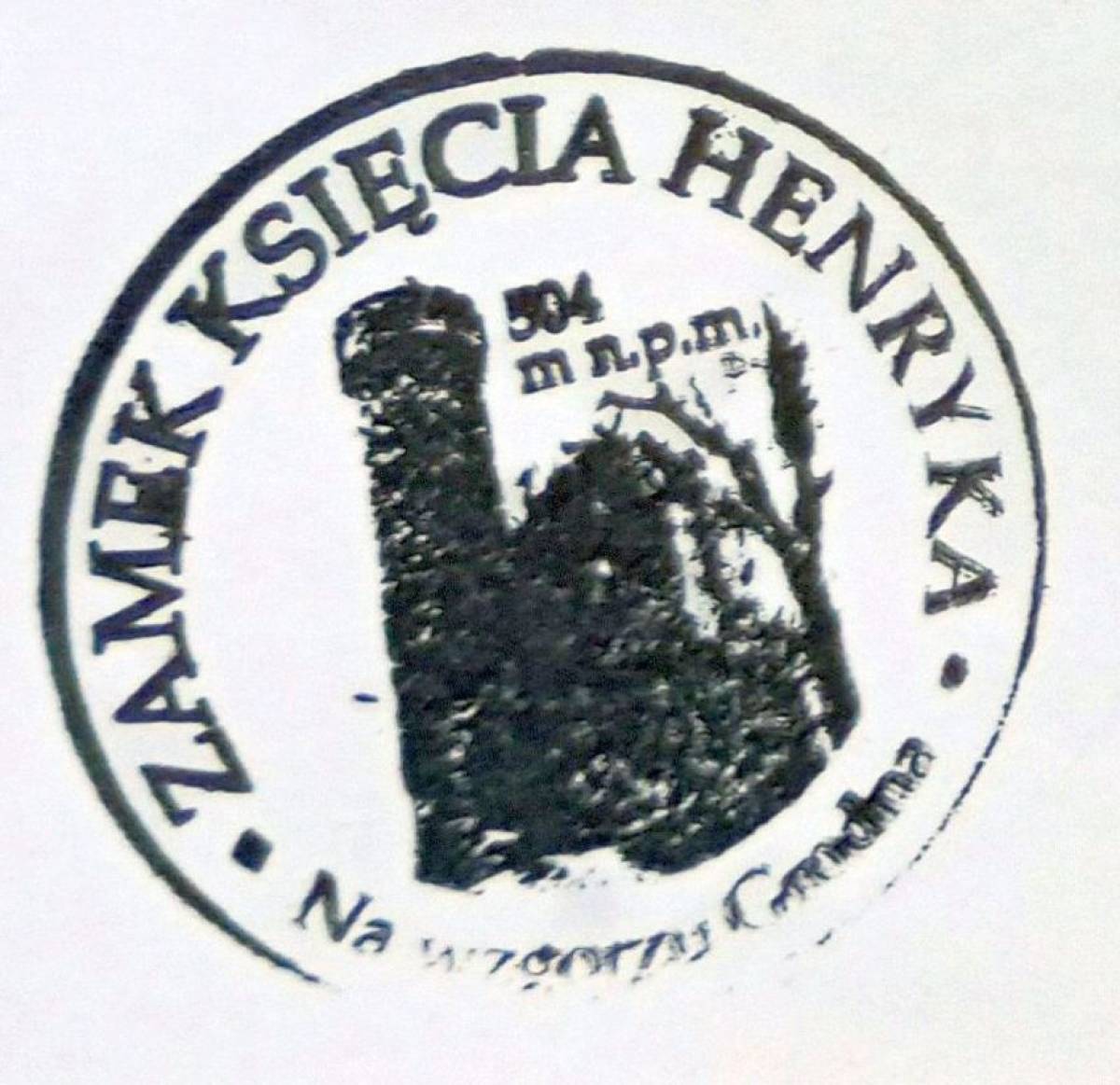 Pieczątka pamiątkowa z Zamku Henryka na Górze Grodna