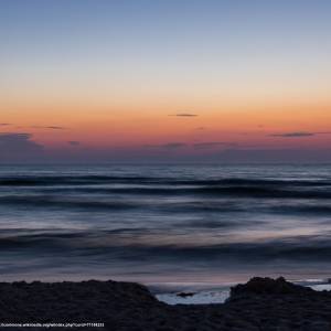 Plaża Rowy - dusk in rowy baltic sea