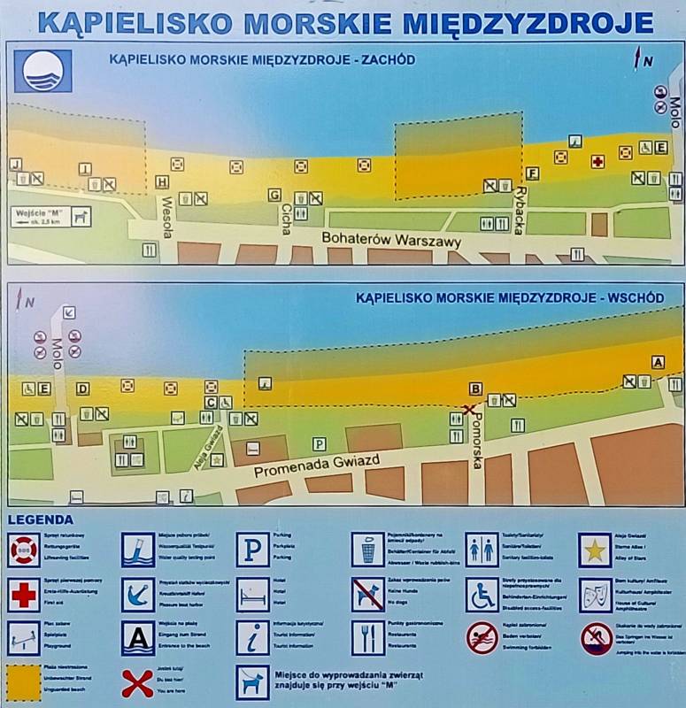 Kąpielisko morskie Międzyzdroje - mapa sytuacyjna