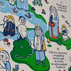 Mural "Jak Pónbóczek stworzył Ślązoka" w Miasteczku Śląskim - mural jak ponboczek stworzyl slazoka w miasteczku slaskim 6