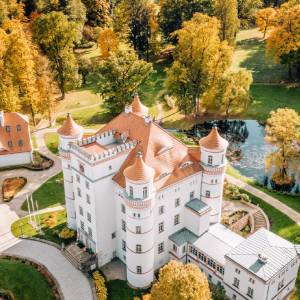 Park pałacowy w Wojanowie - palac w wojanowie z lotu ptaka 2