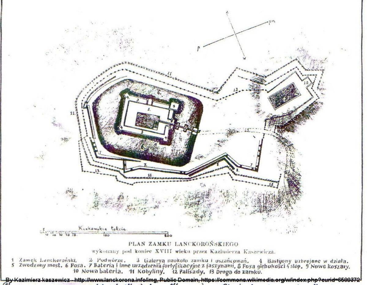 Plan zamku w Lanckoronie