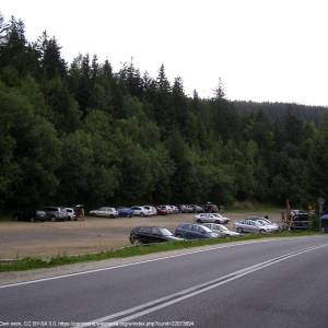 Polana Krowiarki - przelecz krowiarki parking