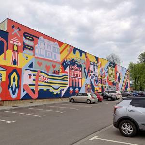 Mural "500 lat Tarnowskich Gór" w Tarnowskich Górach - mural 500 lat tarnowskich gor w tarnowskich gorach 4