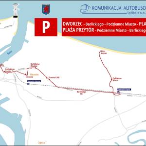 Plaża Świnoujście (Przytór) - mapa linii p1 na plaze swinoujscie przytor