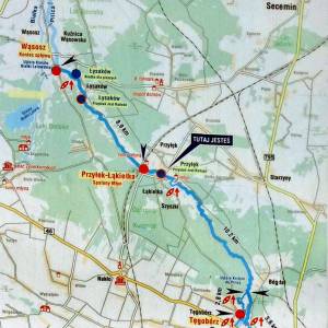 Spływy kajakowe po Pilicy w Łąkietce - splyw pilica odcinek szczekociny wasosz mapa lakietka