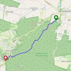 Szlak Niebieski II Świętokrzyskiego Parku Narodowego - szlak niebieski ii swietokrzyskiego parku narodowego mapa