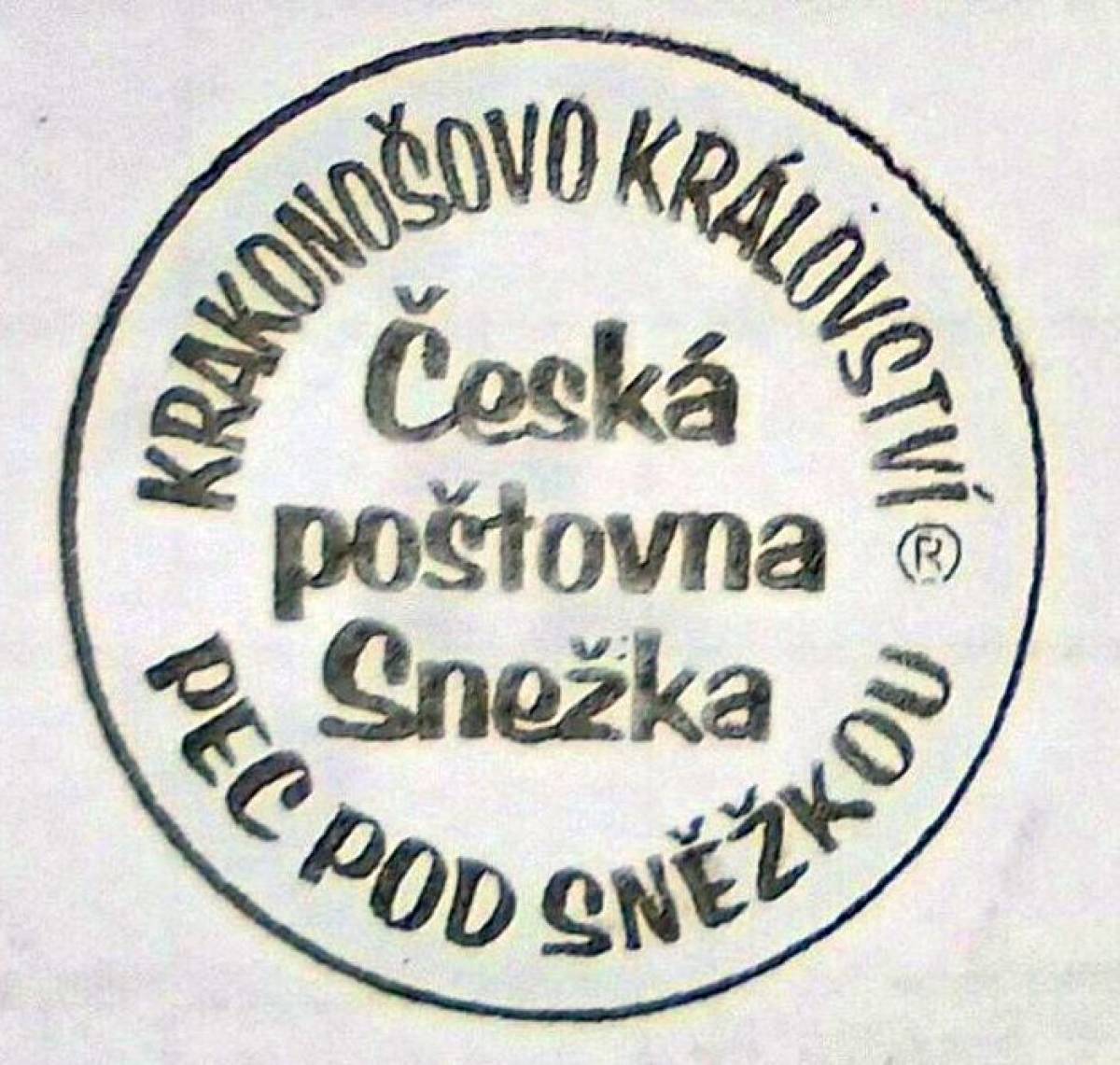 Pieczątka pamiątkowa z czeskiej poczty na Śnieżce
