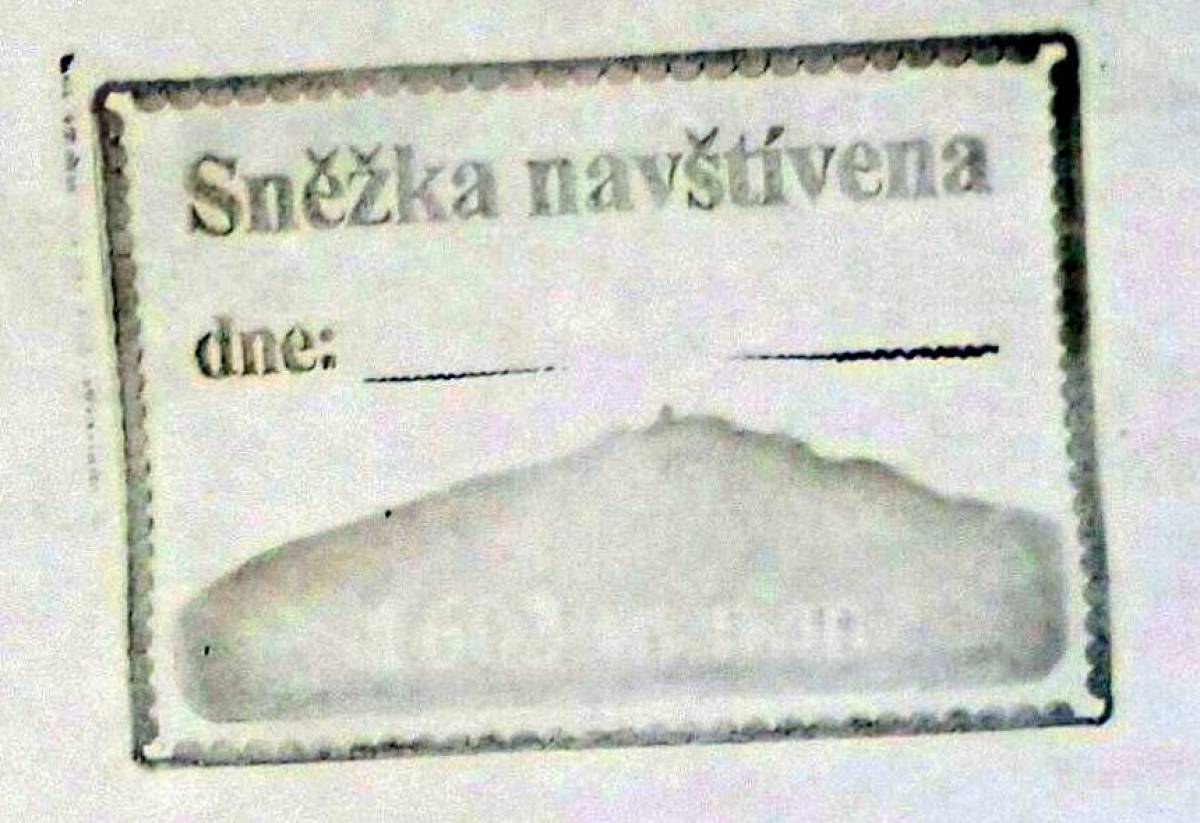 Pieczątka pamiątkowa z czeskiej poczty na Śnieżce