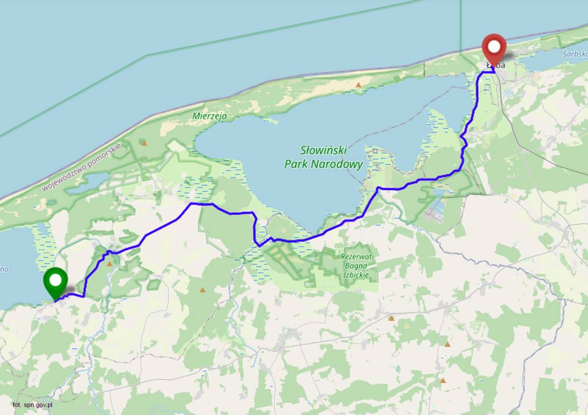 Szlak Słowińców - szlak slowincow mapa