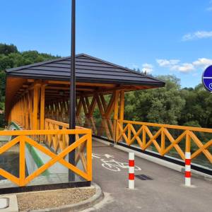 Parking przy kładce w Krościenku nad Dunajcem - zerwany most 2