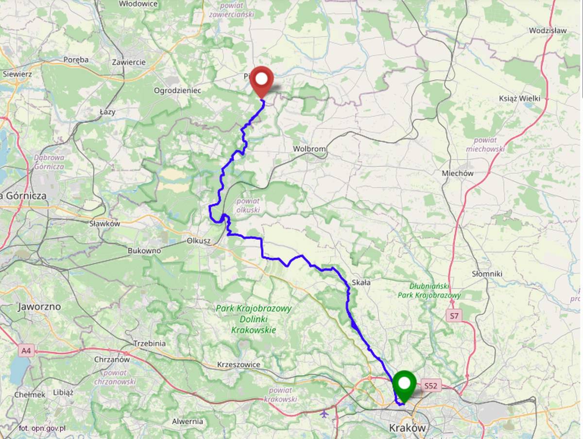 Szlak Orlich Gniazd - szlak orlich gniazd mapa