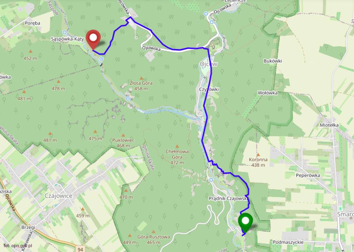 Szlak Park Zamkowy-Jaskinia Ciemna - szlak park zamkowy jaskinia ciemna mapa