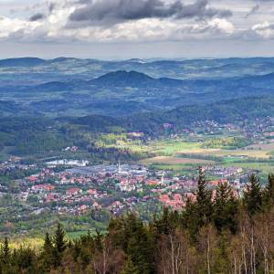 Wołowa Góra (1041 m n.p.m.) - widok z paralotni nad wolowa gora