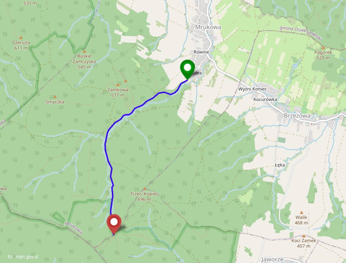 Szlak żółty Mrukowa-Trzy Kopce - szlak zolty mrukowa trzy kopce mapa