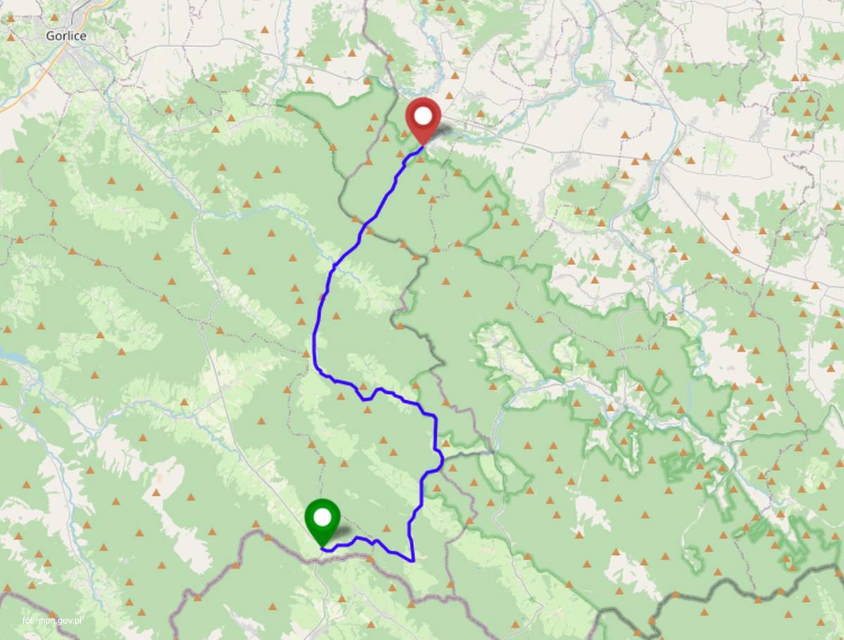Szlak żółty Folusz-Konieczna - szlak zolty folusz konieczna mapa