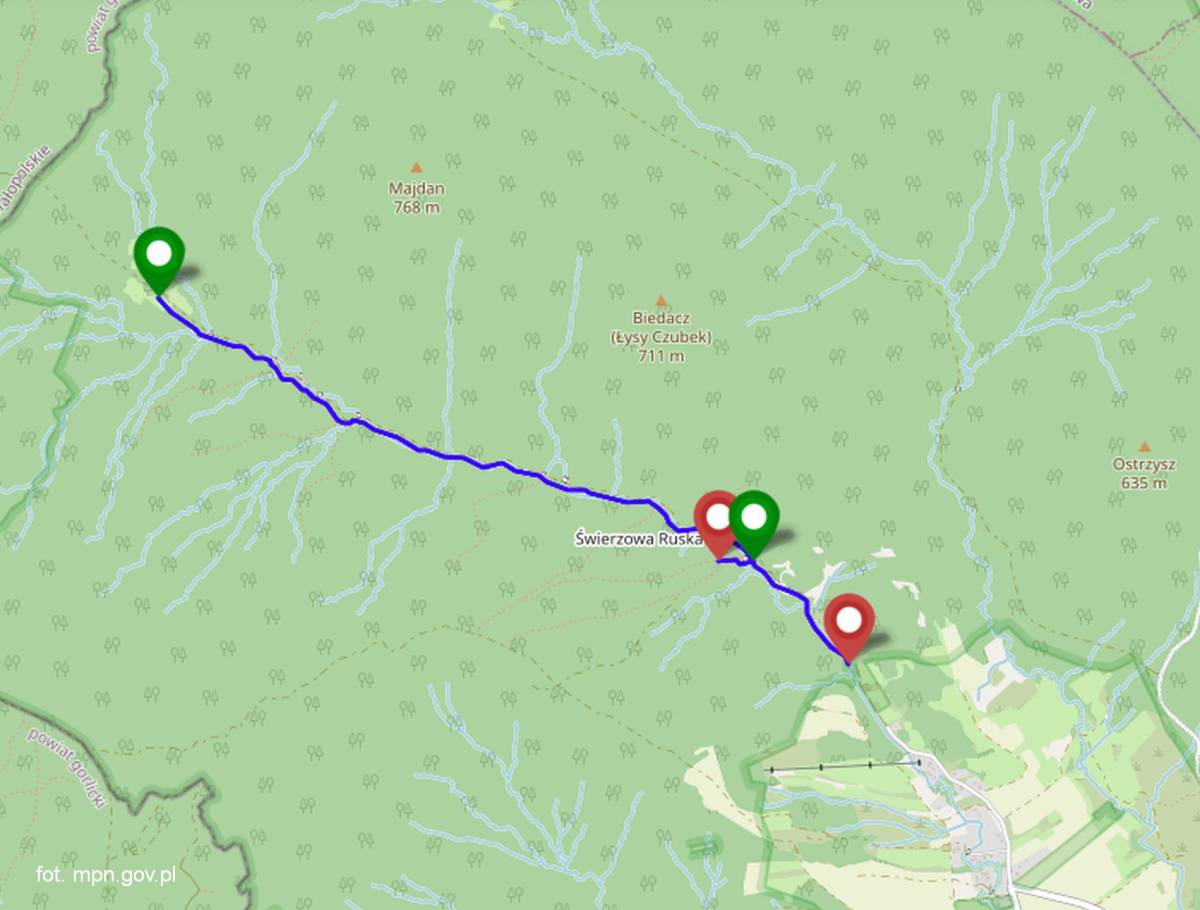 Ścieżka przyrodniczo – kulturowa Świerzowa Ruska - sciezka przyrodniczo kulturowa swierzowa ruska mapa
